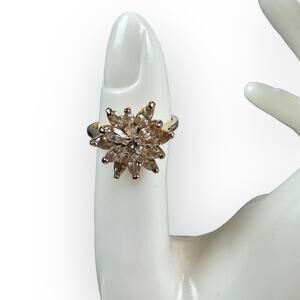 Vintage Flower Statement Ring Size 7.5
